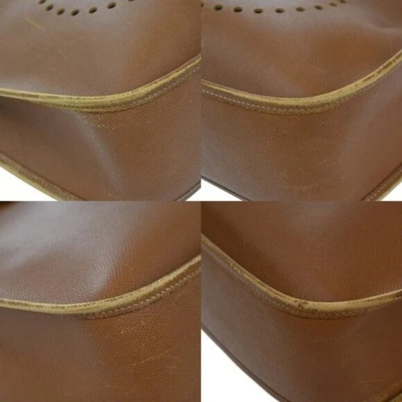 HERMES Evelyne GM Shoulder Bag Square A Courchevel Leather Brown GHW 600RF738 - Picture 7 of 13